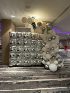 square foil backdrop