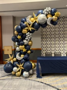 celestial balloon decor, moon and star balloon decor