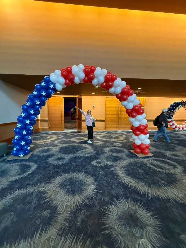 flag balloon arch