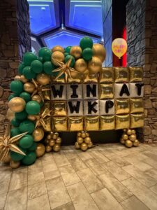 Wheel of fortune wall created for casino event