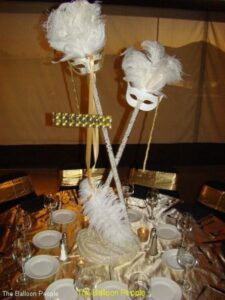 masquerade theme Balloon Centerpieces
