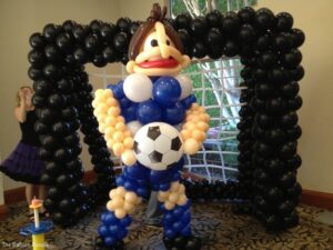 Balloon goalie soccer player