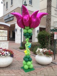 giant Balloon flower sculpture outside a ball