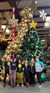 giant Balloon christmas tree in green and gold