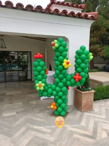 Balloon cactus with flowers