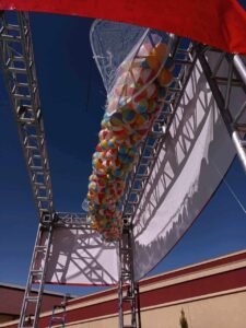 Balloon drop of beach balls