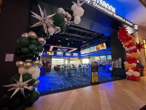 team Balloon Arches at an entrance of casino sports betting