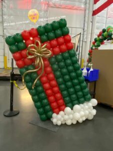 large christmas gift made with Balloons