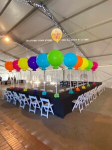 jumbo bright Balloons decorate a venue