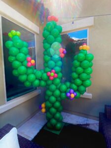 Balloon cactus with flowers