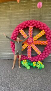 nautical theme ship's wheel made of Balloons