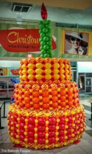 giant Birthday Balloons cake at a mall