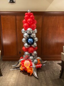 rocket ship Built out of Balloons