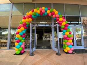 bright multi-color Balloon Arches