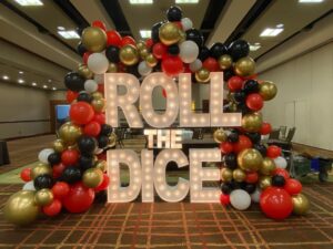 roll the dice theme Balloon decorations