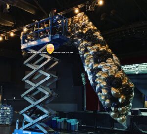 Balloon drop installed on a high celing