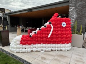 giant converse shoe made of Balloons