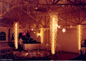 Balloon icicles with lights