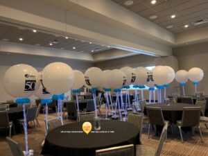 custom imprinted jumbo Balloon Centerpieces