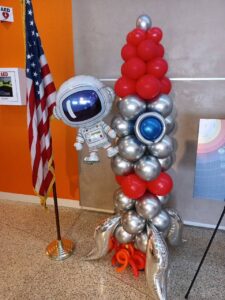 space rocket made out of Balloons