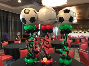 sports theme Balloon Centerpieces,