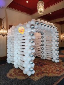 dramatic Balloon entrance to a corporate party