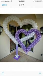 lavender and white interlocking Balloon hearts
