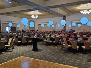 tall, lighted Balloon Centerpieces