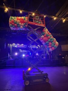 Balloon drop being installed