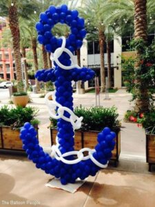 blue and white nautical Balloon anchor