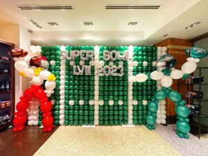 superbowl theme Balloon decorations, football