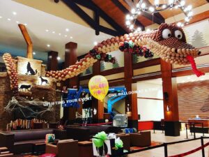 giant flying dragon made of Balloons